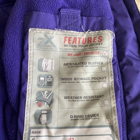 ZeroXposure youth girls size 10-12 weather resistant ski jacket - Picture 7 of 12